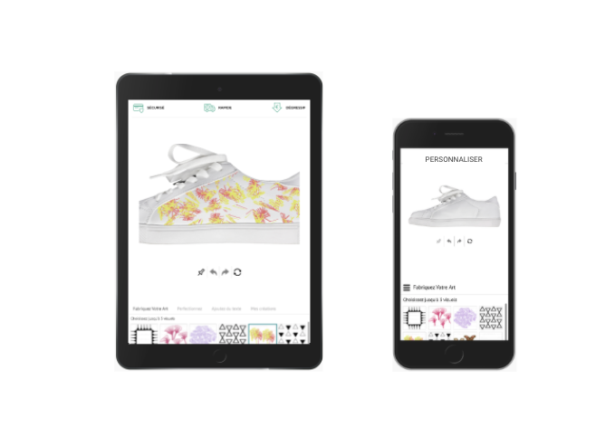 Configurateur de personnalisation produit interface responsive